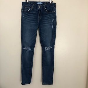 7 for all Mankind b(air) Distressed Ankle Skinny Jeans, Size 27